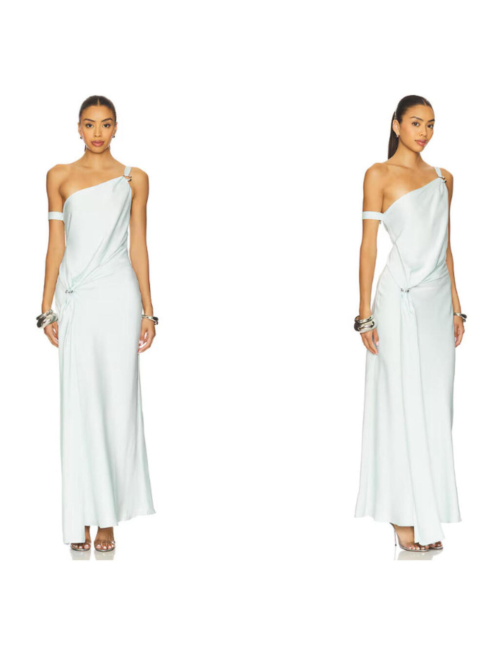 Misha HORIZON MAXI DRESS  ice blue Silver hardware size XS NWT  $519msrp